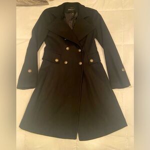 Moda International Wool blend coat with silver buttons -fully lined-size 2